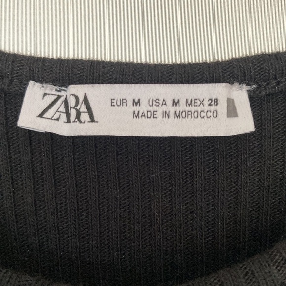 Zara Black Knit Crop Top Size M - Picture 4 of 7